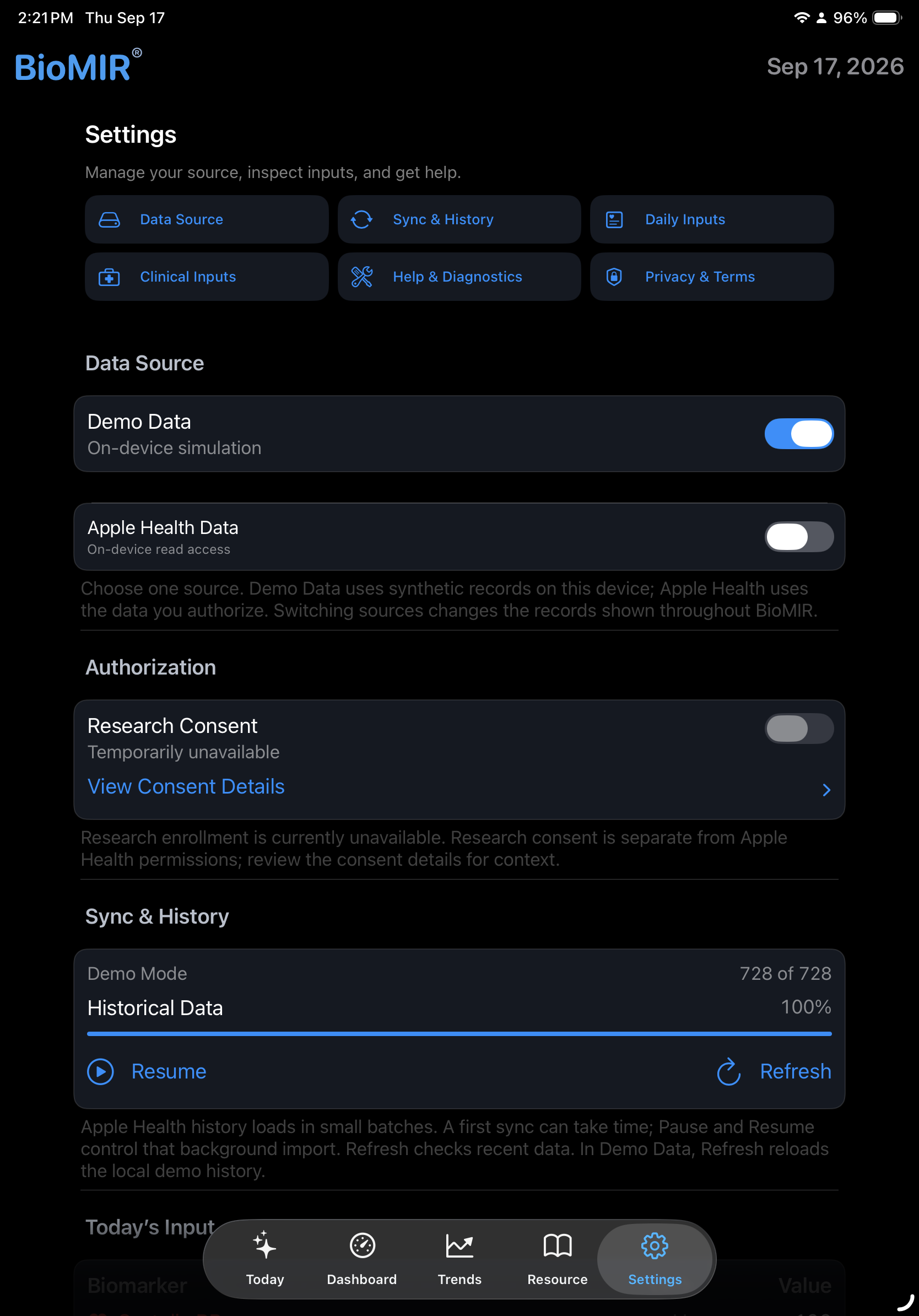 BioMIR Ipad screenshot 7